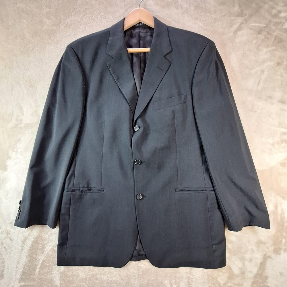 Hugo Boss Suit Jacket Mens 40 Short Gray Wool 3 Button Einstein Saks Fifth Ave